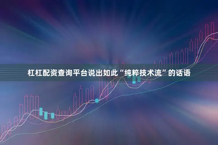 杠杠配资查询平台说出如此“纯粹技术流”的话语
